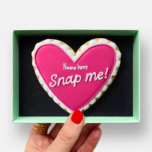Personalised Secret Message Mother's Day Heart Letterbox Iced Cookie