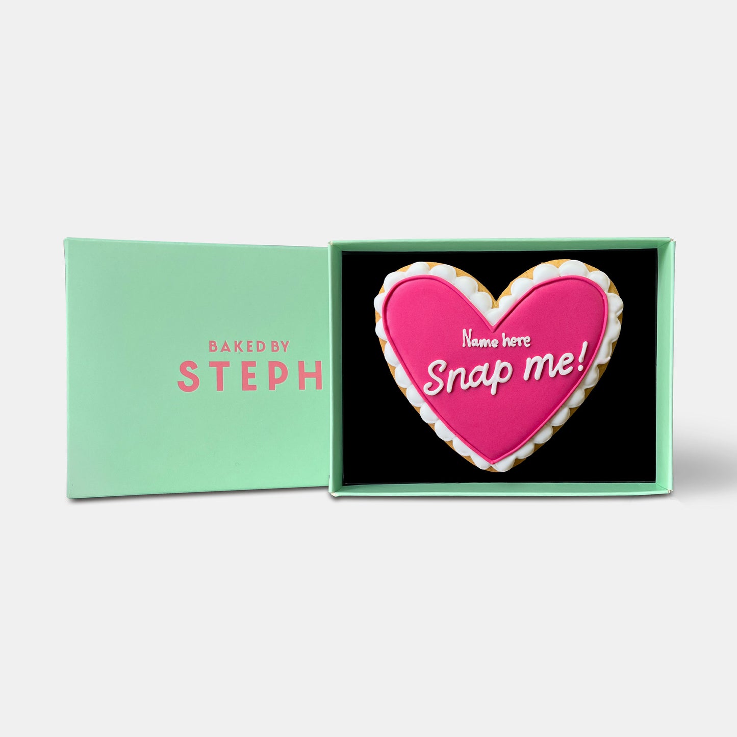 Personalised Secret Message Mother's Day Heart Letterbox Iced Cookie