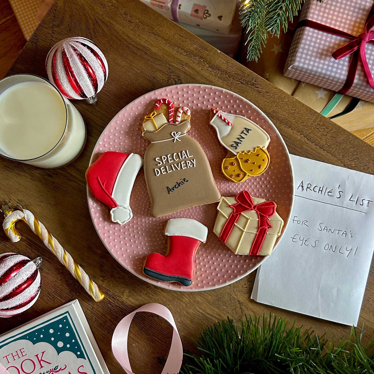 Personalised Special Delivery Christmas Letterbox Iced Cookies