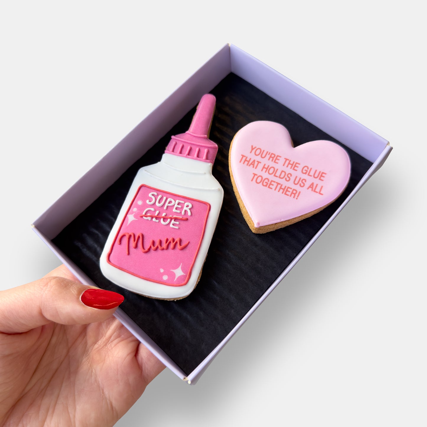 Super Glue Mum Mother's Day Letterbox Iced Cookies