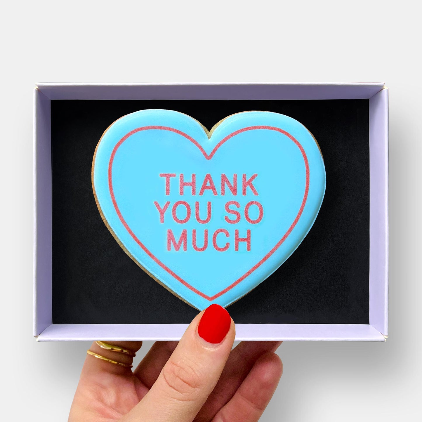 Thank You So Much Heart Letterbox Printed Iced Cookie