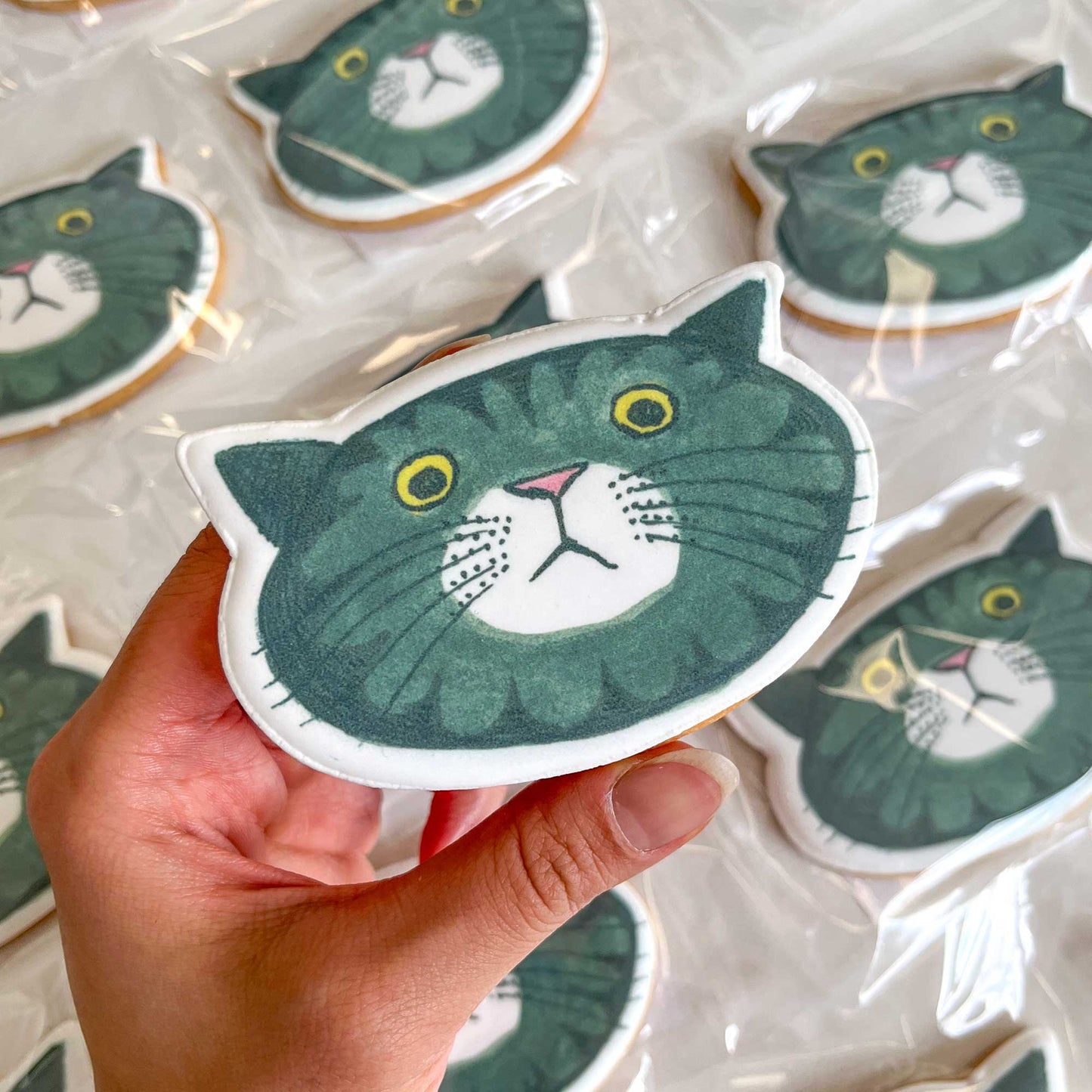 Custom Shape Printed Branded Logo Iced Cookies