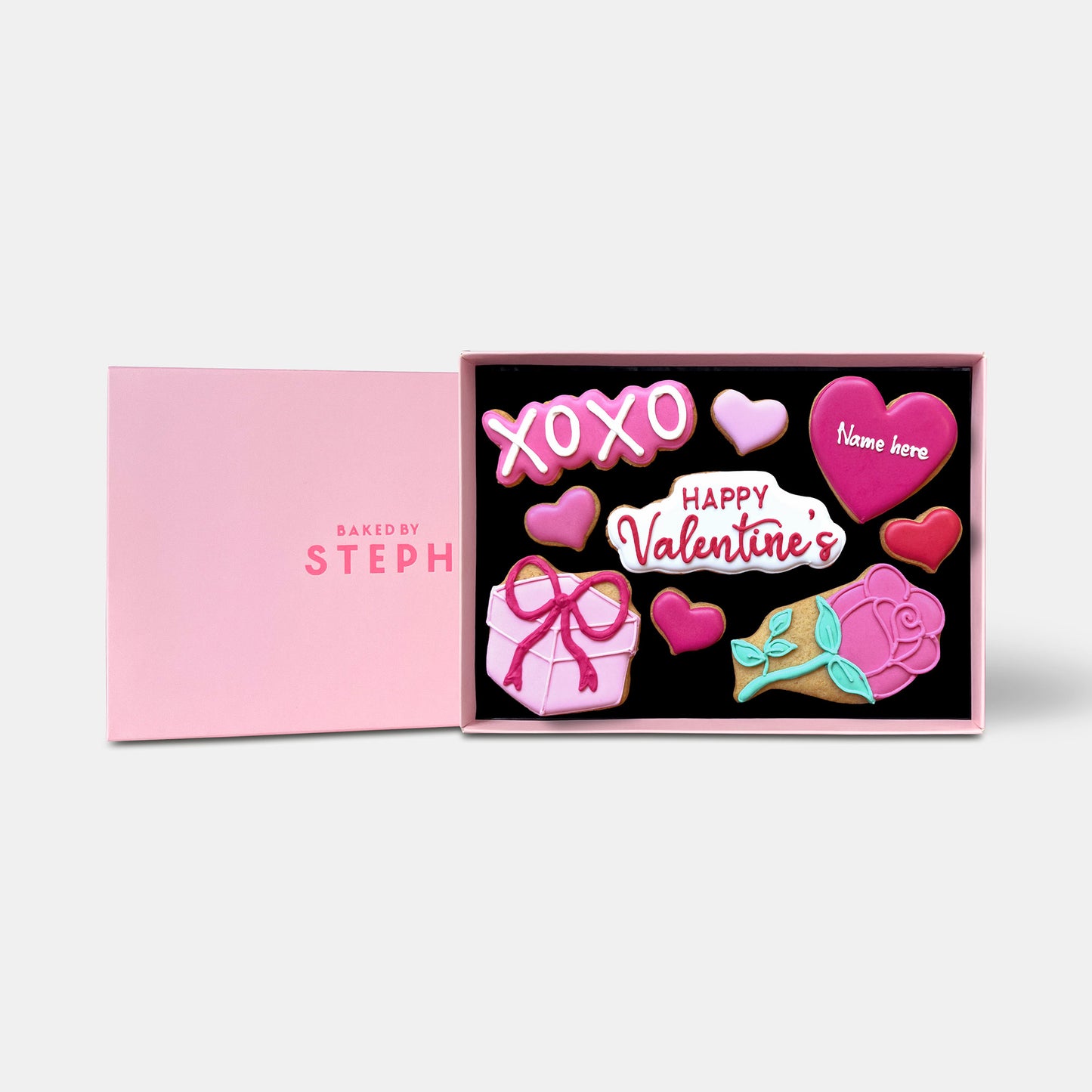 Personalised The Pink Valentine's Letterbox Iced Cookies (Supporting the Pink Ribbon Foundation)
