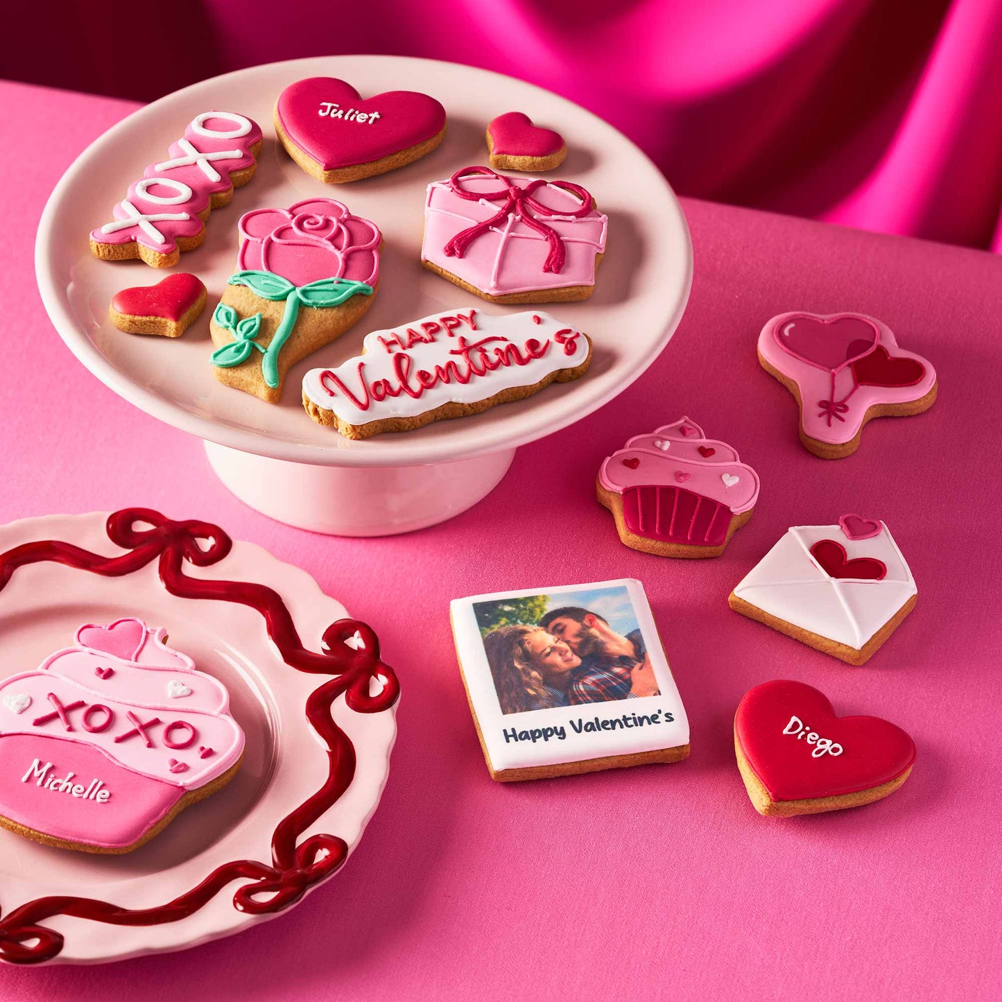 Personalised Edible Photo Valentine's Day Letterbox Iced Cookies