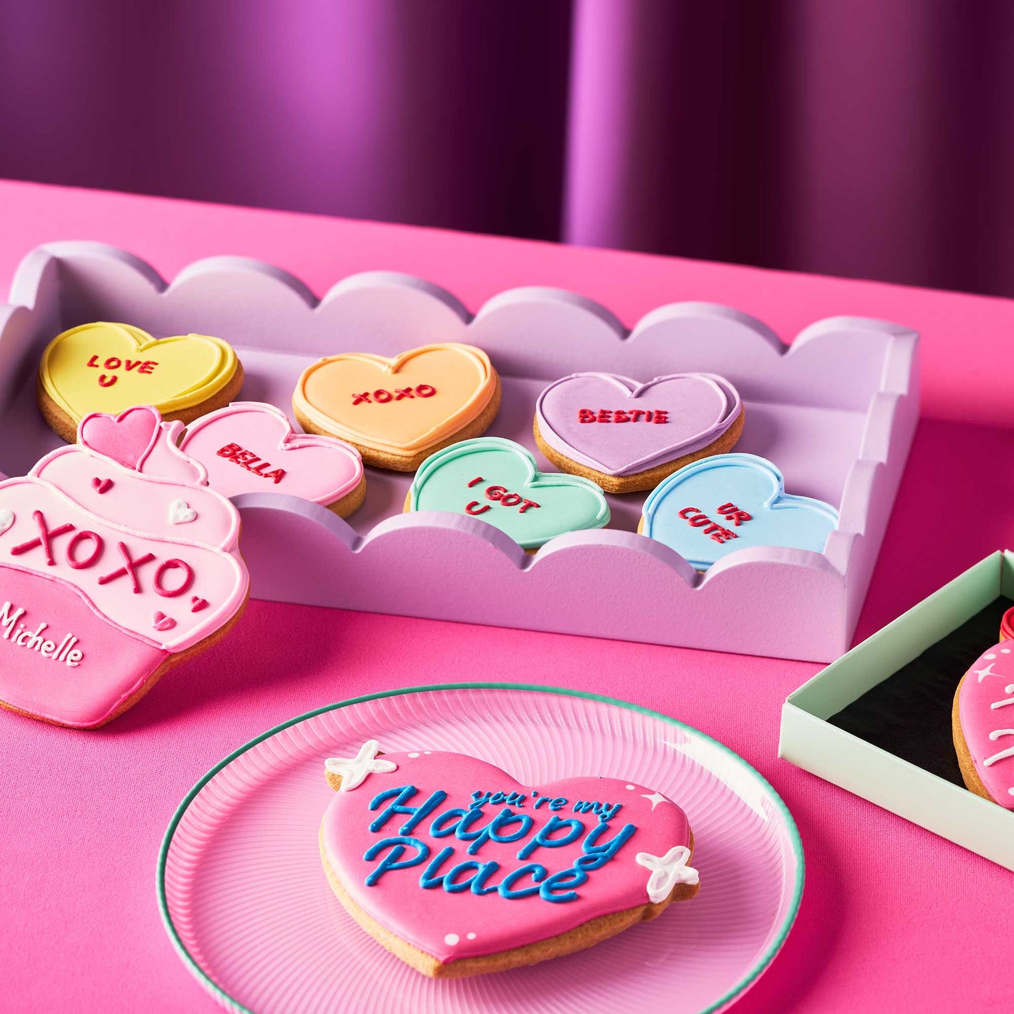 Personalised Love Hearts Letterbox Iced Cookies