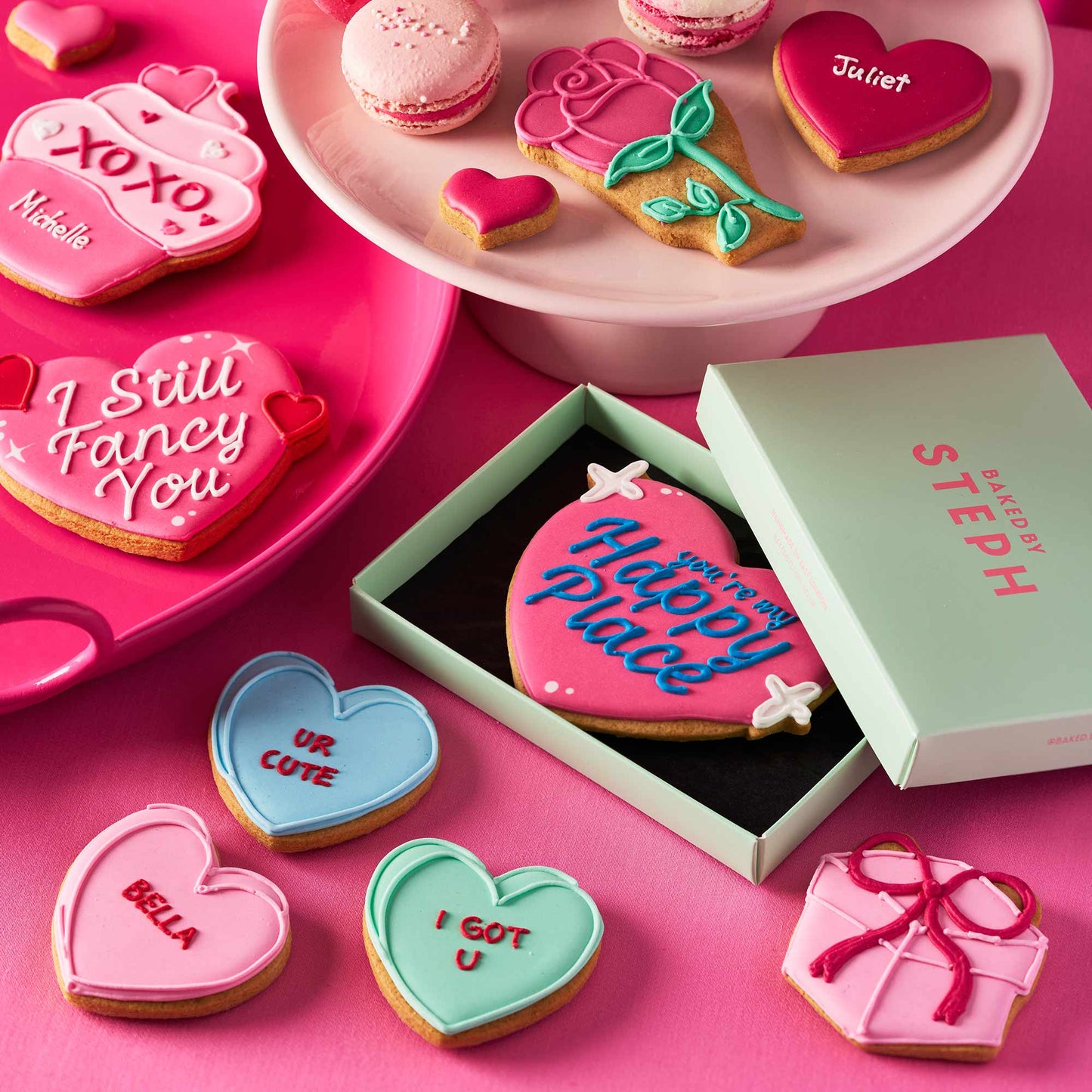 You're My Happy Place Love Heart Valentine's Letterbox Iced Cookie