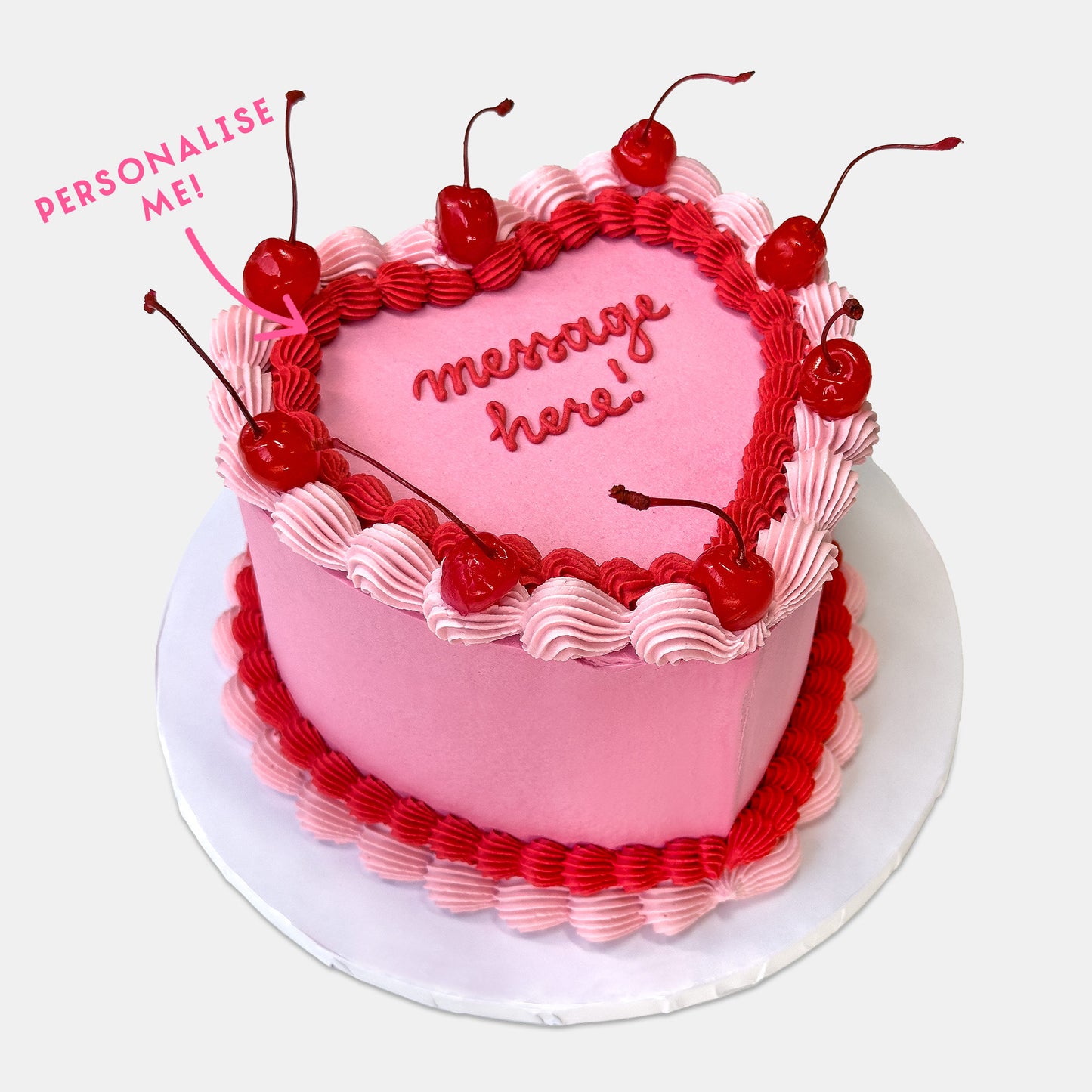 Personalised Vintage Heart Valentine's Cake