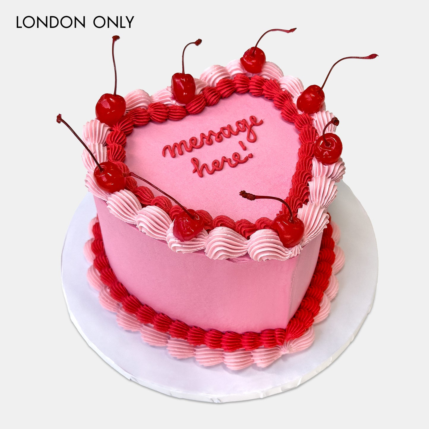 Personalised Vintage Heart Valentine's Cake