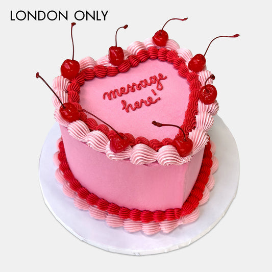 Personalised Vintage Heart Cake