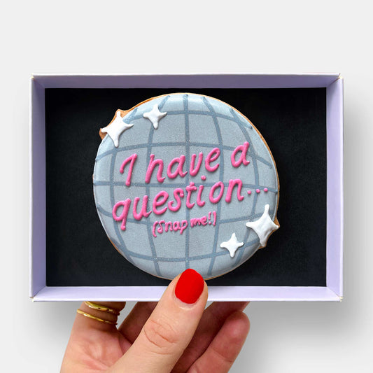 Wedding Party Proposal Secret Message Disco Ball Letterbox Iced Cookie