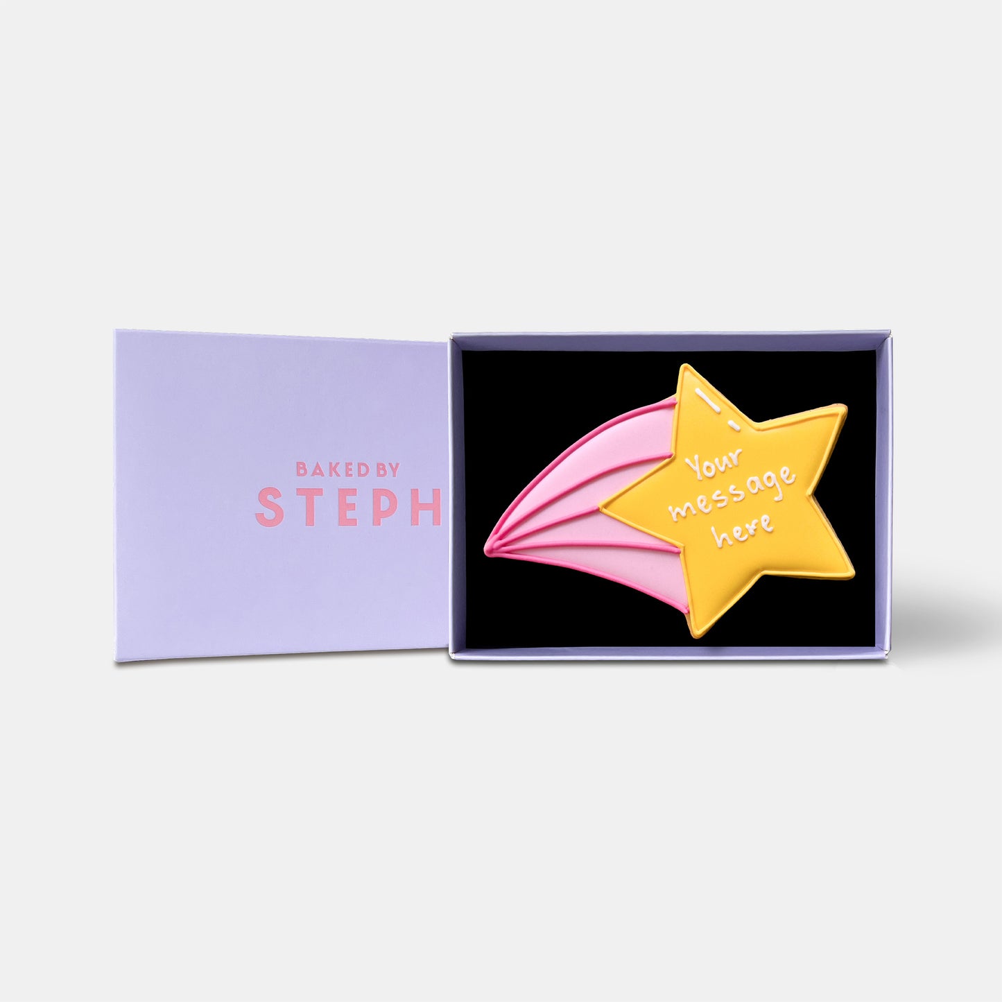 Personalised You're A Star Pink Letterbox Thank You Iced Cookie