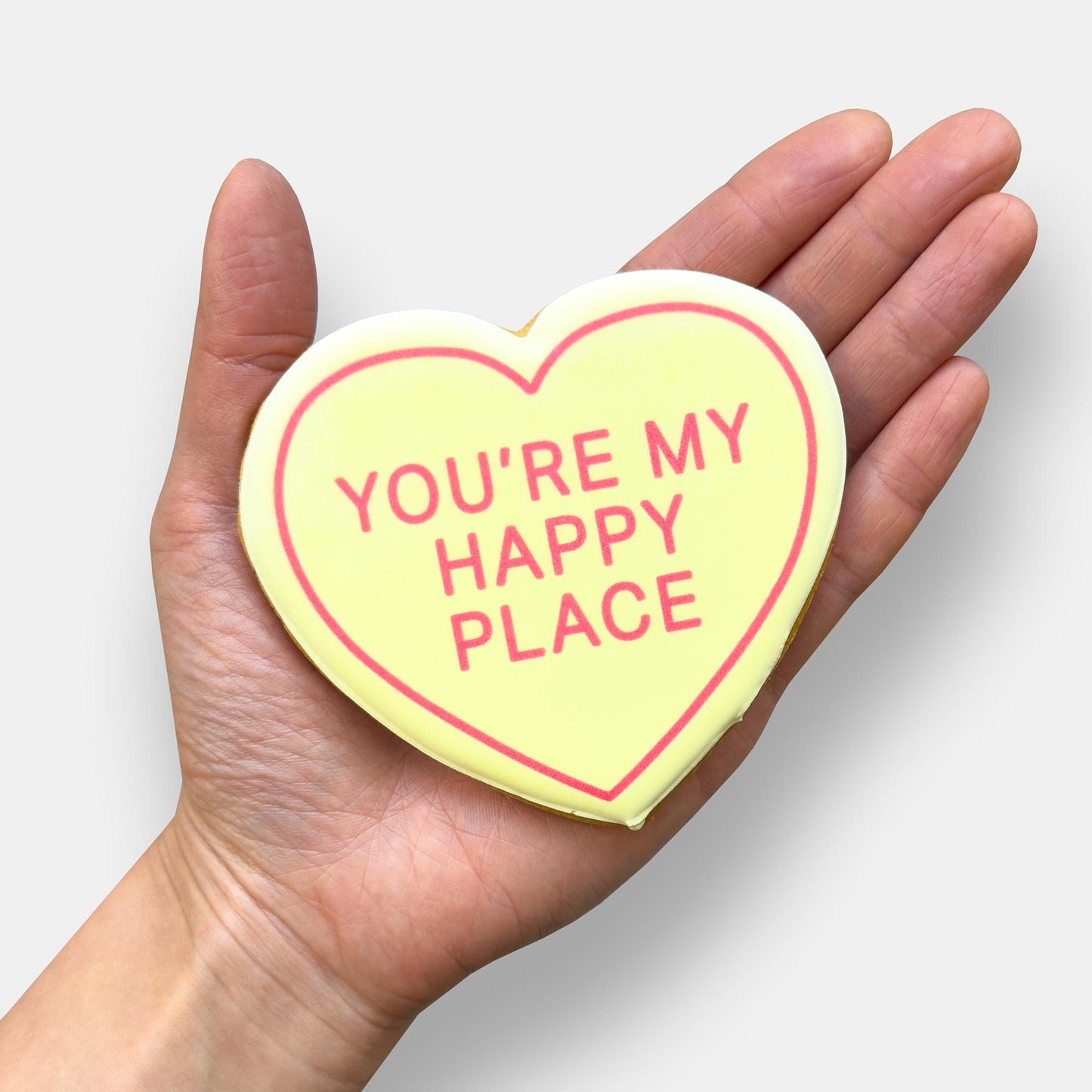 You're My Happy Place Love Heart Valentine's Letterbox Iced Cookie