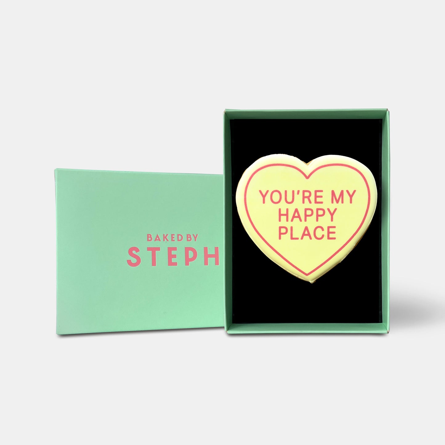 You're My Happy Place Love Heart Valentine's Letterbox Iced Cookie
