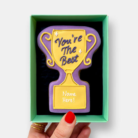 Personalised You're The Best Trophy Letterbox Cookie