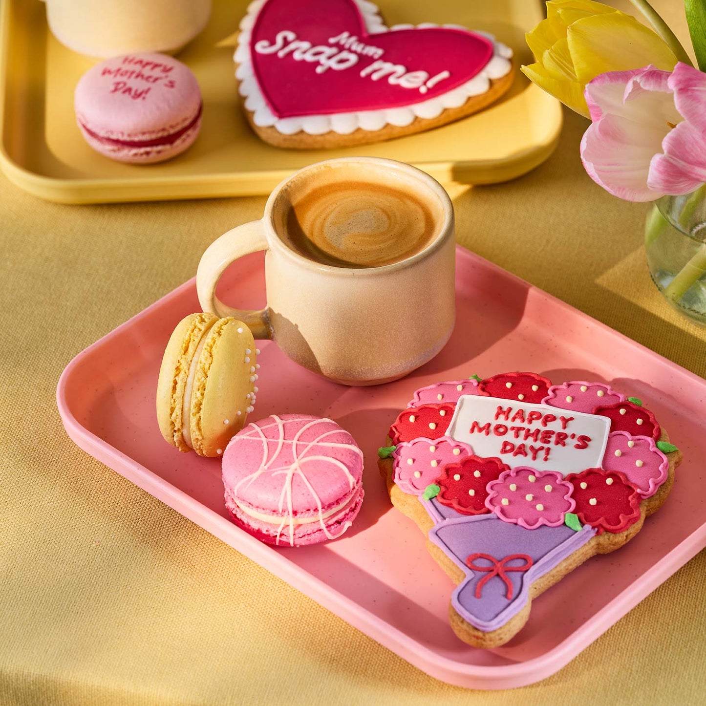 Vegan Happy Mother's Day Floral Bouquet Letterbox Iced Cookie