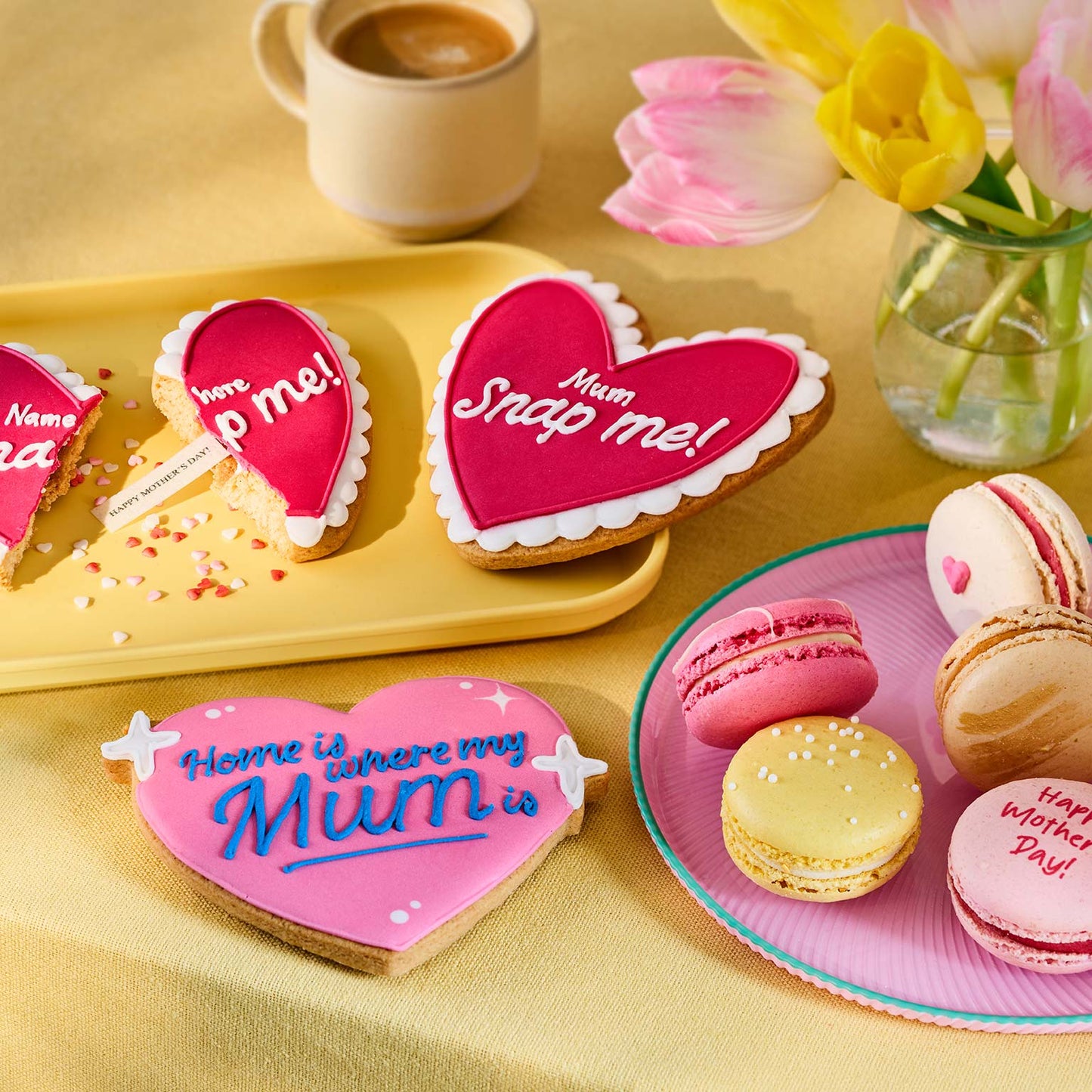 Home Is Where My Mum Is Love Heart Mother's Day Letterbox Iced Cookie