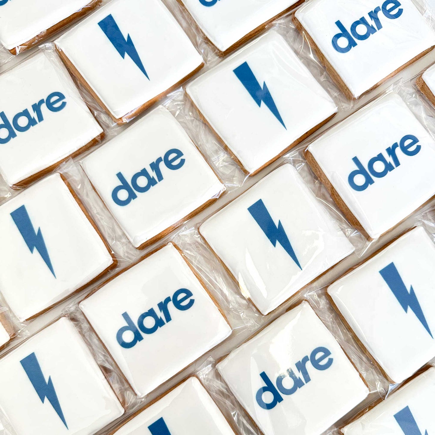 Custom Square Printed Branded Logo Iced Cookies