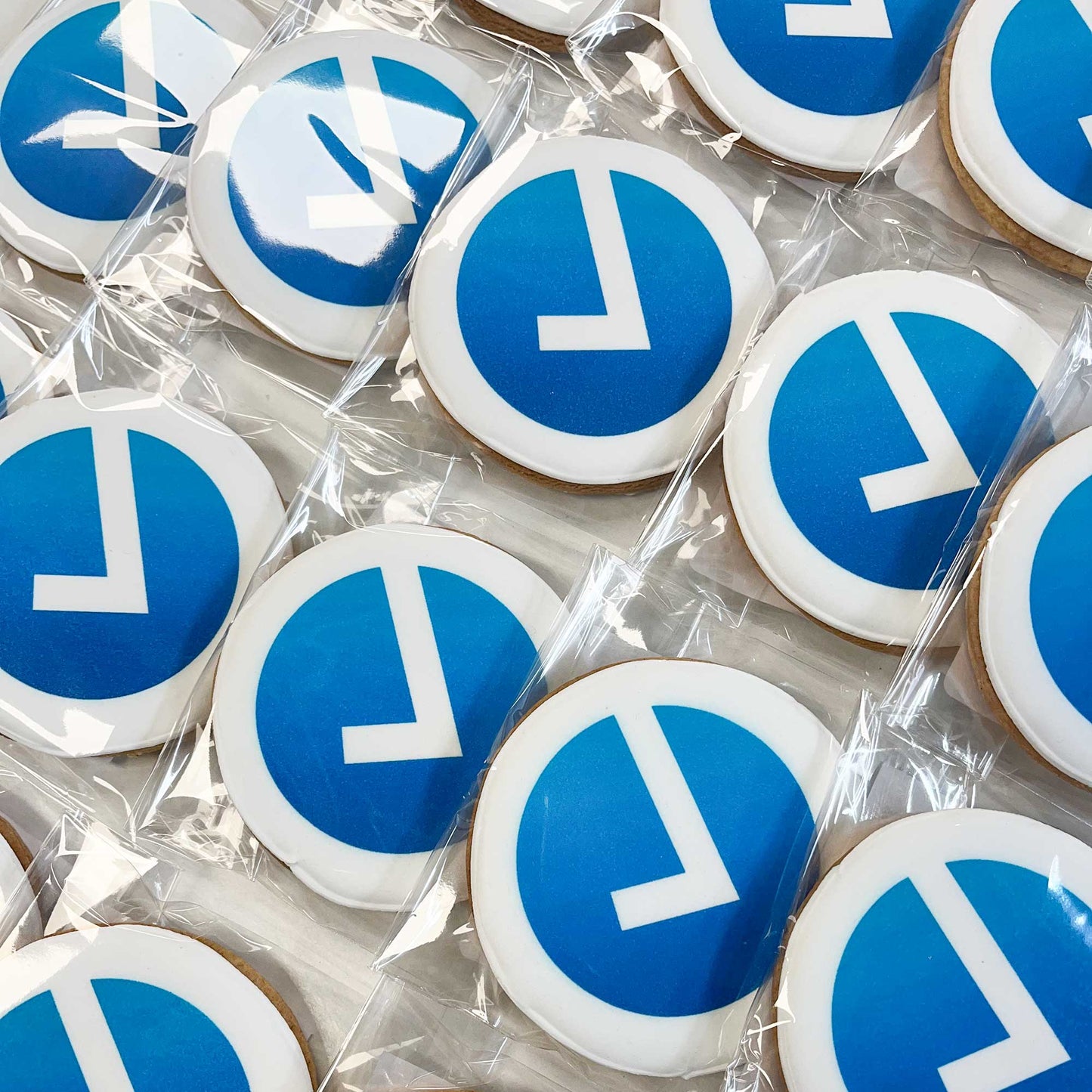 Custom Circle Printed Branded Logo Iced Cookies