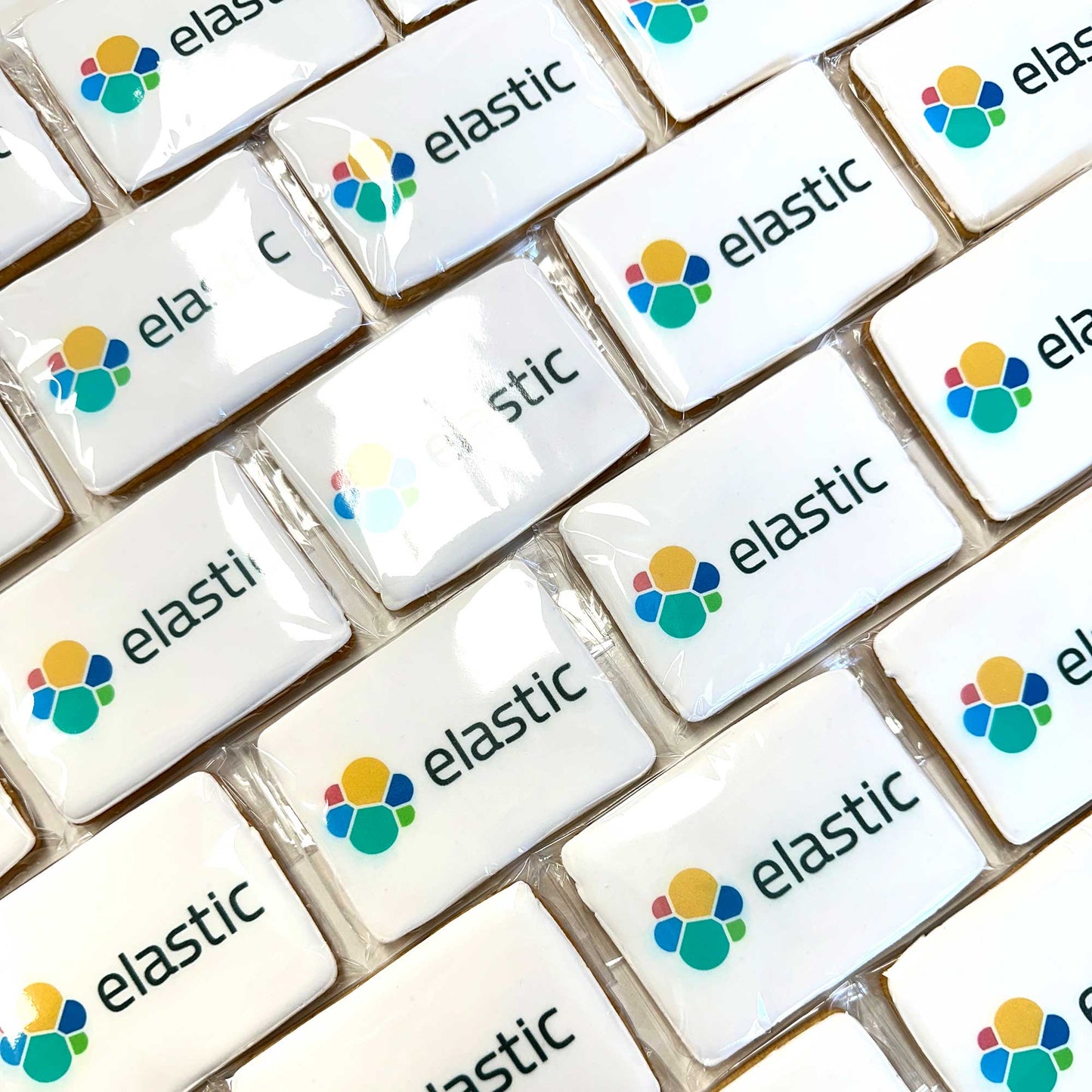Custom Rectangle Printed Branded Logo Iced Cookies