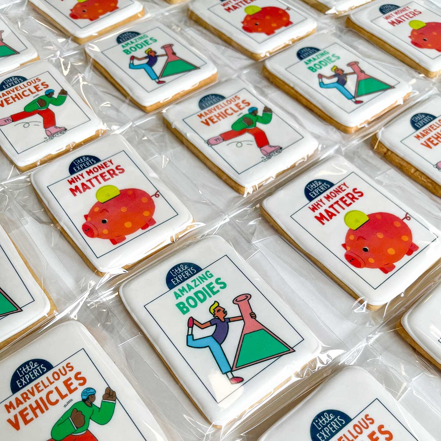 Custom Rectangle Printed Branded Logo Iced Cookies