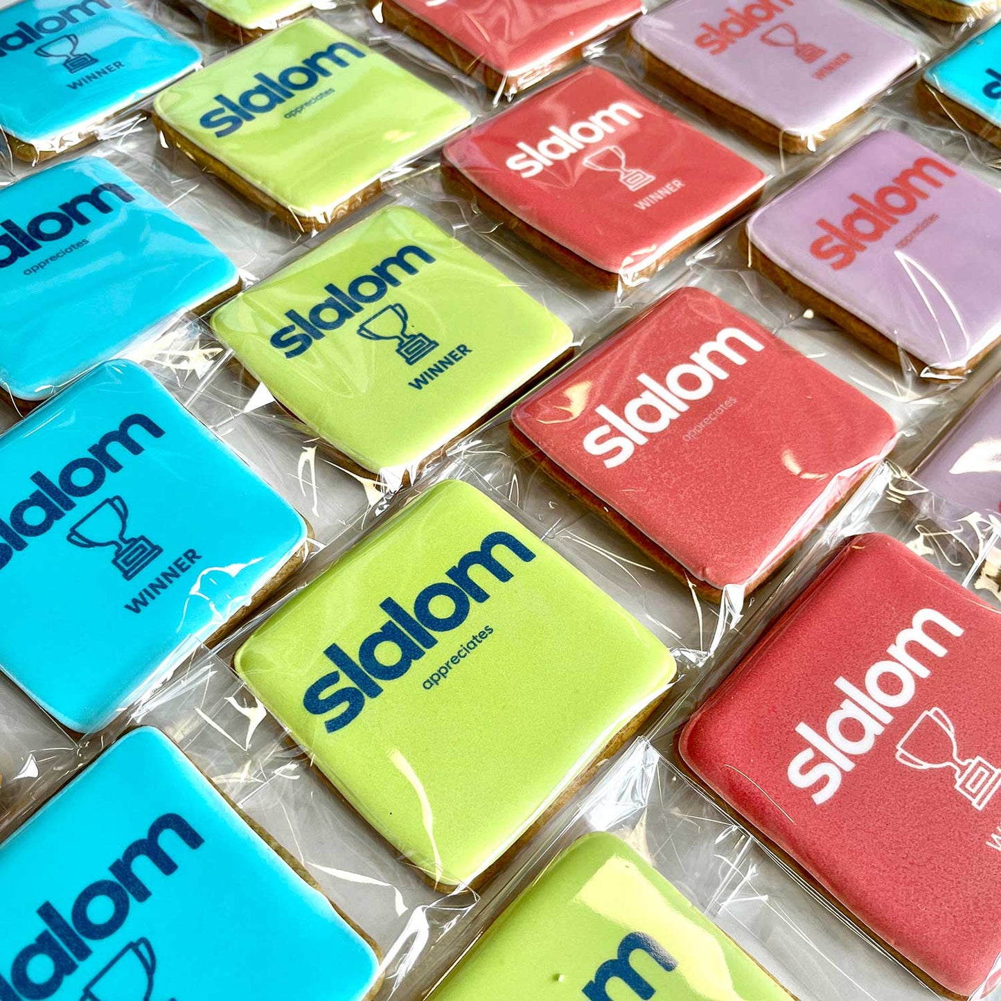 Custom Square Printed Branded Logo Iced Cookies