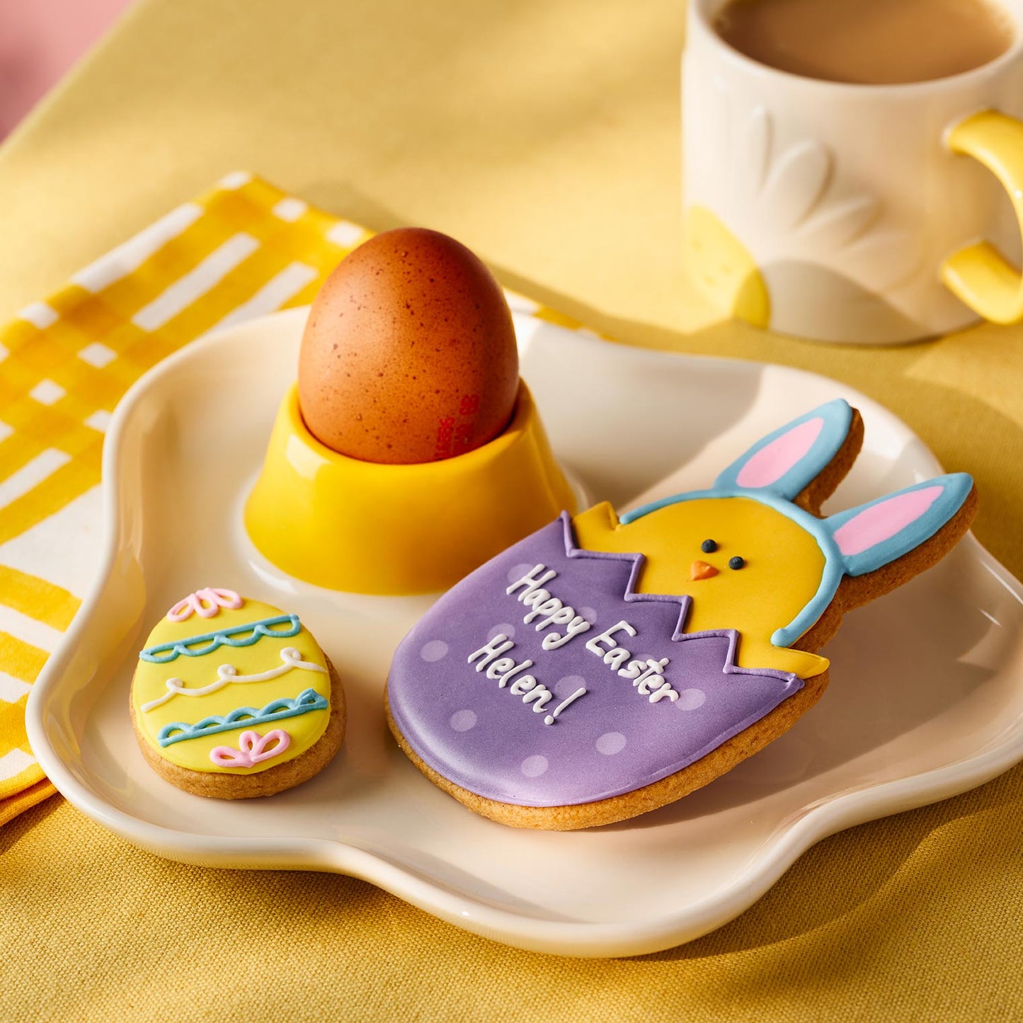 Vegan Personalised Easter Chick Letterbox Iced Cookie