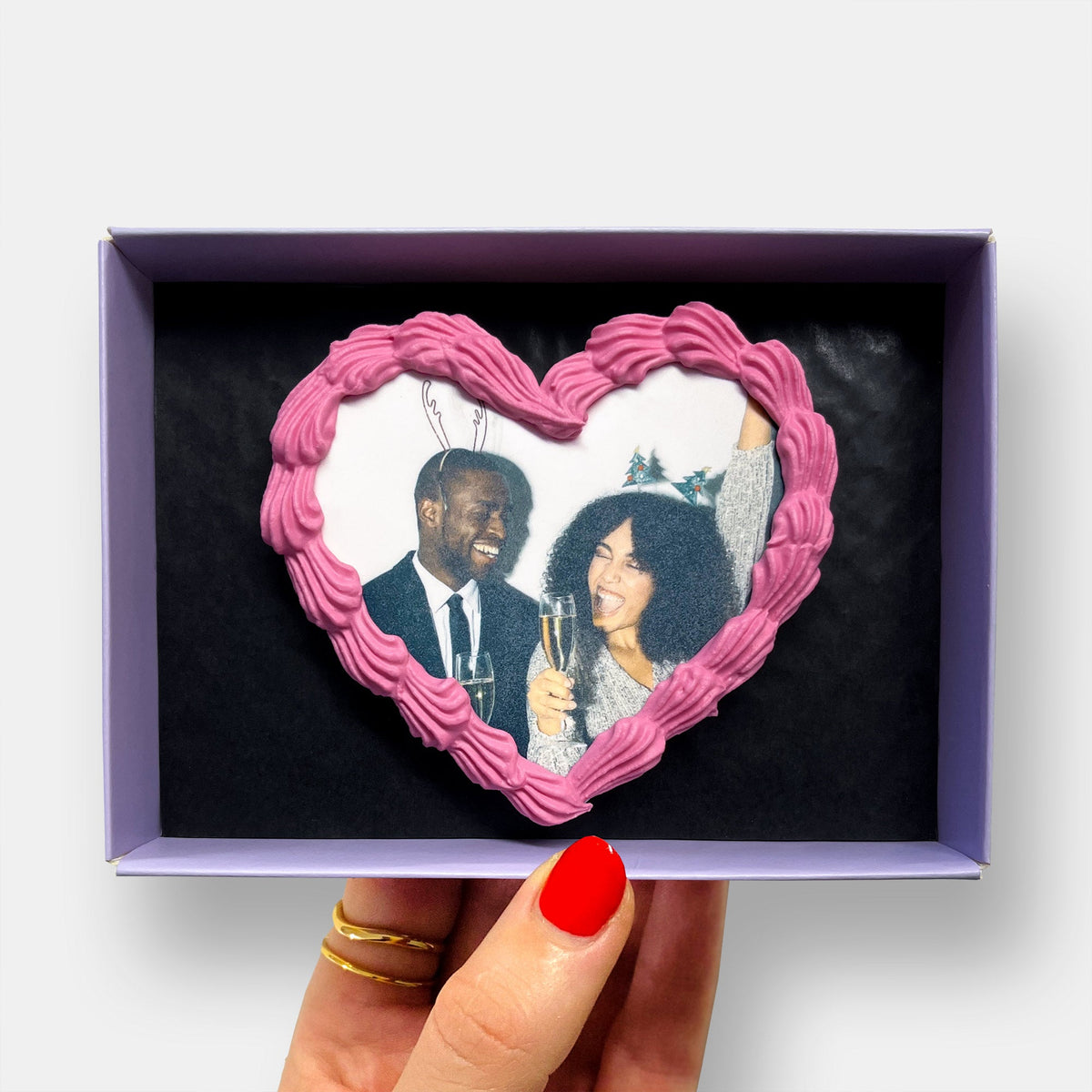 Heart Birthday Letterbox Printed Edible Photo Iced Cookie
