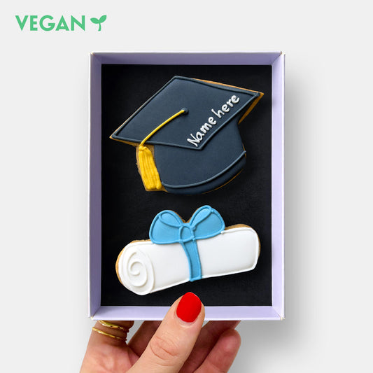 Vegan Personalised Graduation Letterbox Iced Cookies