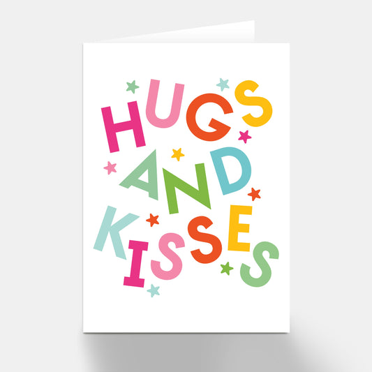 Hugs And Kisses Stars Greeting Card