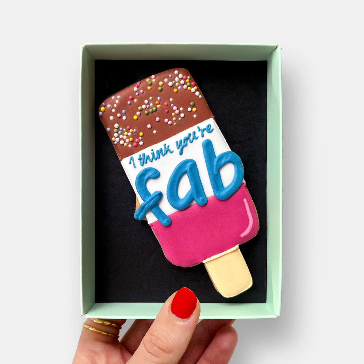 I Think Youre Fab Thank You Letterbox Iced Cookie
