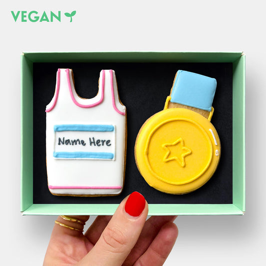Vegan Personalised Marathon Letterbox Iced Cookies