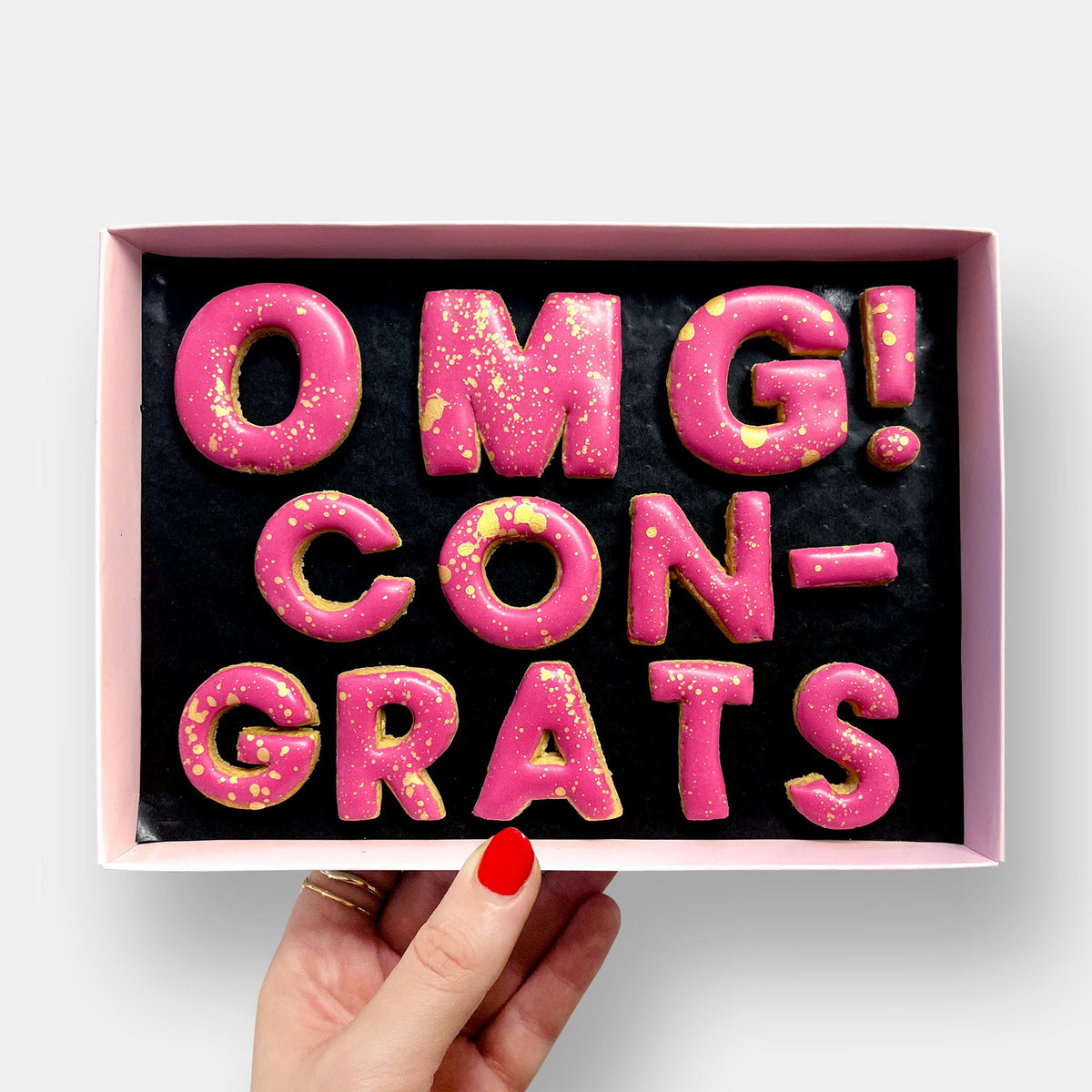 OMG Congrats Engagement Letterbox Message Iced Cookies
