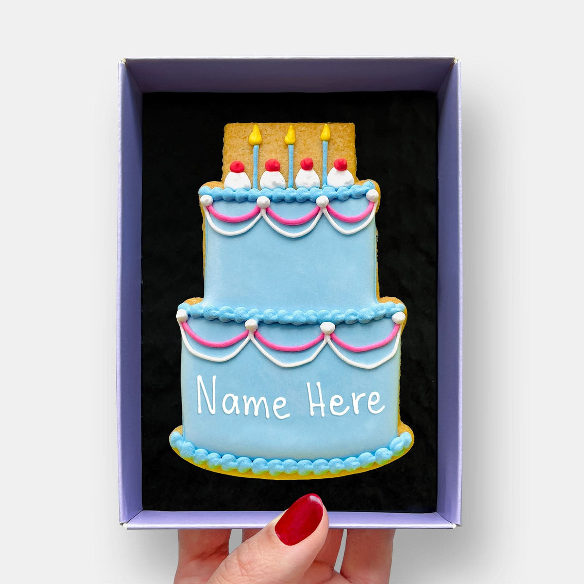 Personalised Birthday Cake Letterbox Iced Cookie