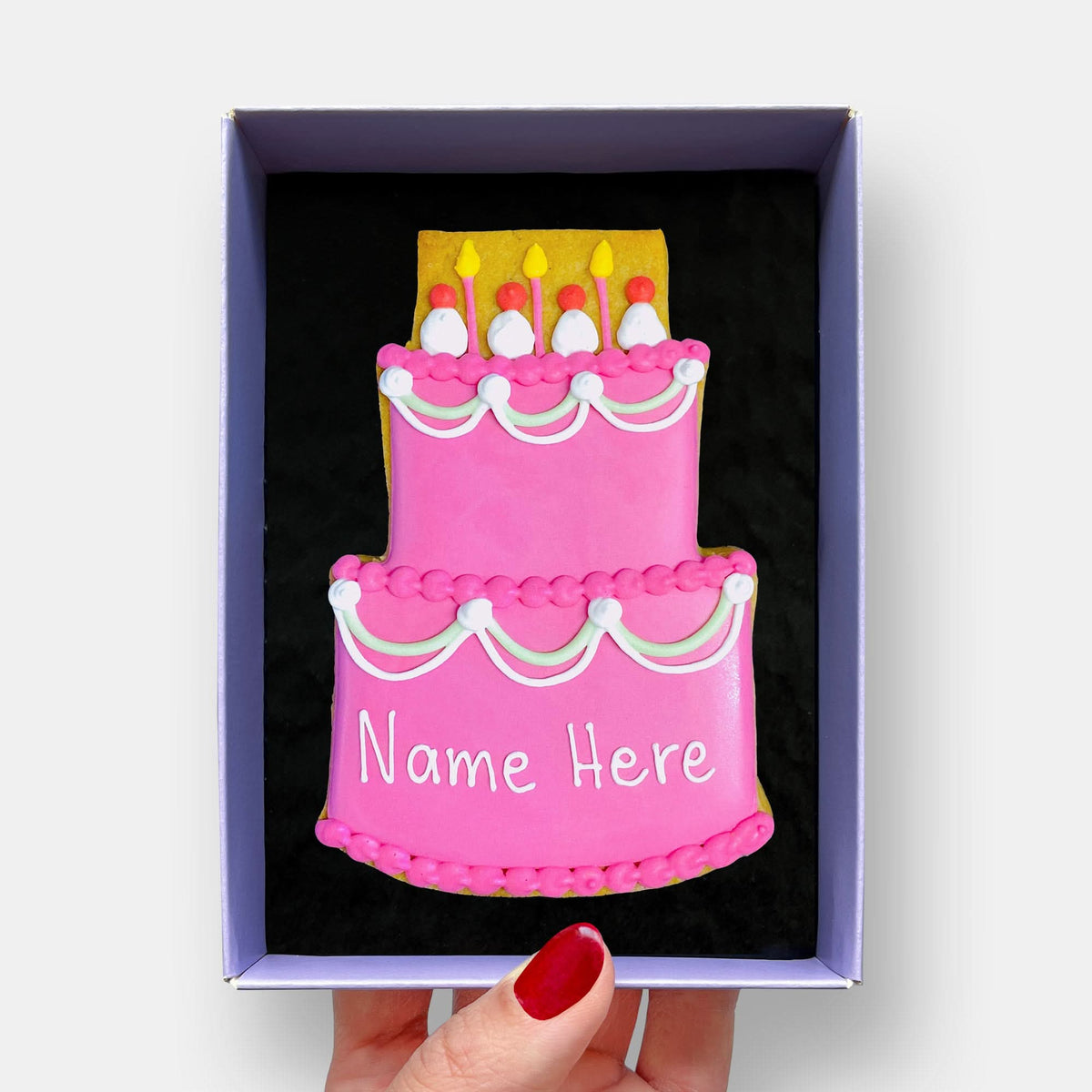 Personalised Birthday Cake Letterbox Iced Cookie