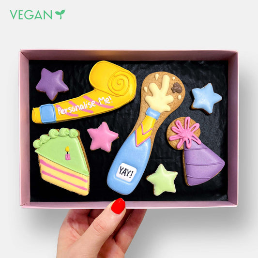 Vegan Personalised Birthday Party Letterbox Iced Cookies