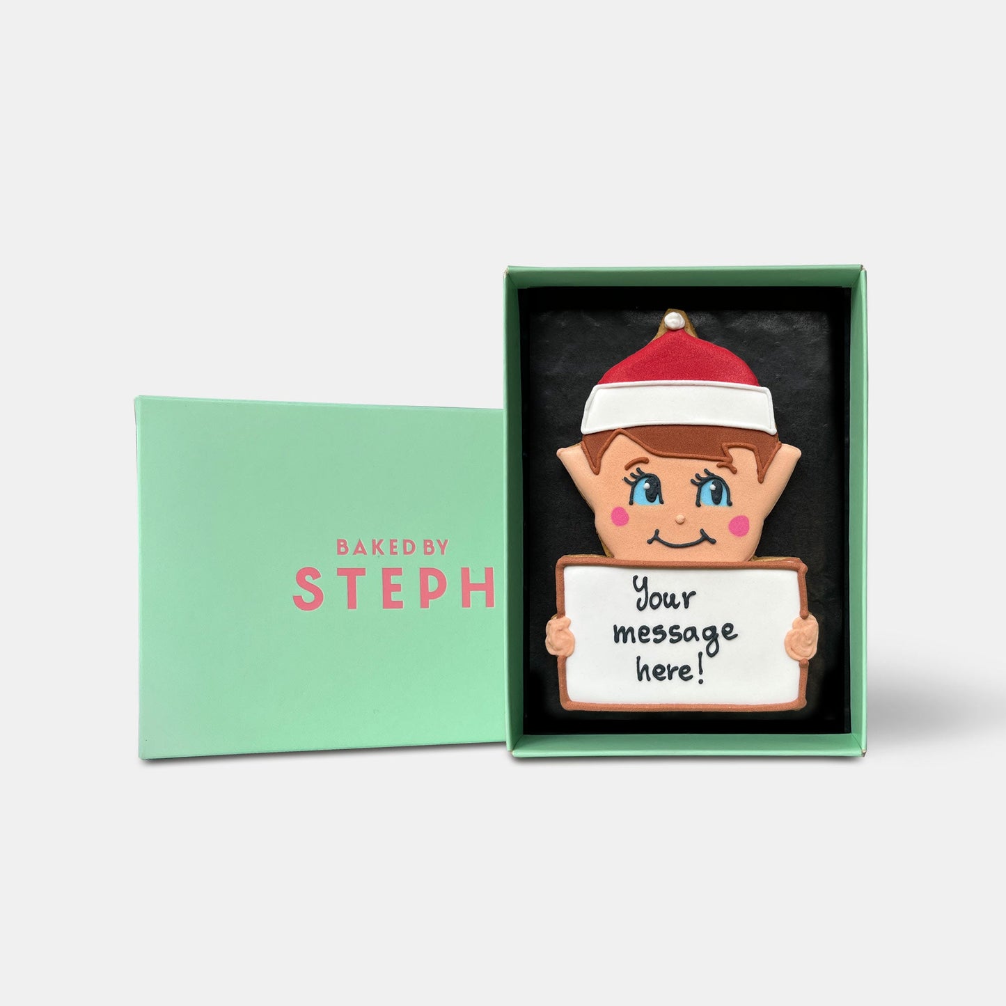 Personalised Cheeky Elf Letterbox Cookie - Baked by Steph