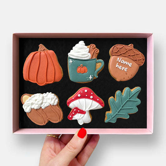 Personalised Cosy Autumn Letterbox Cookies - Baked by Steph