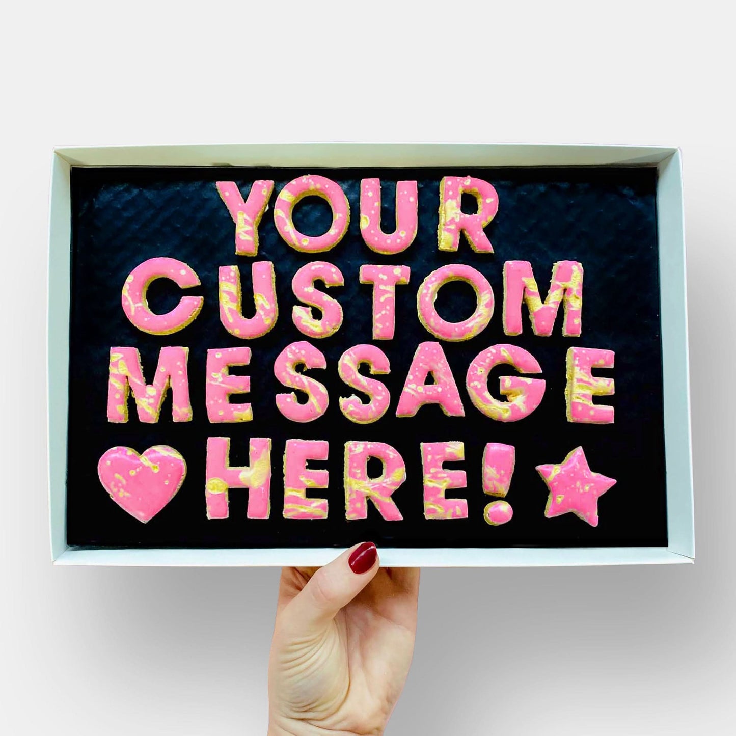 Personalised Custom Cookie Message Box (30) - Baked by Steph