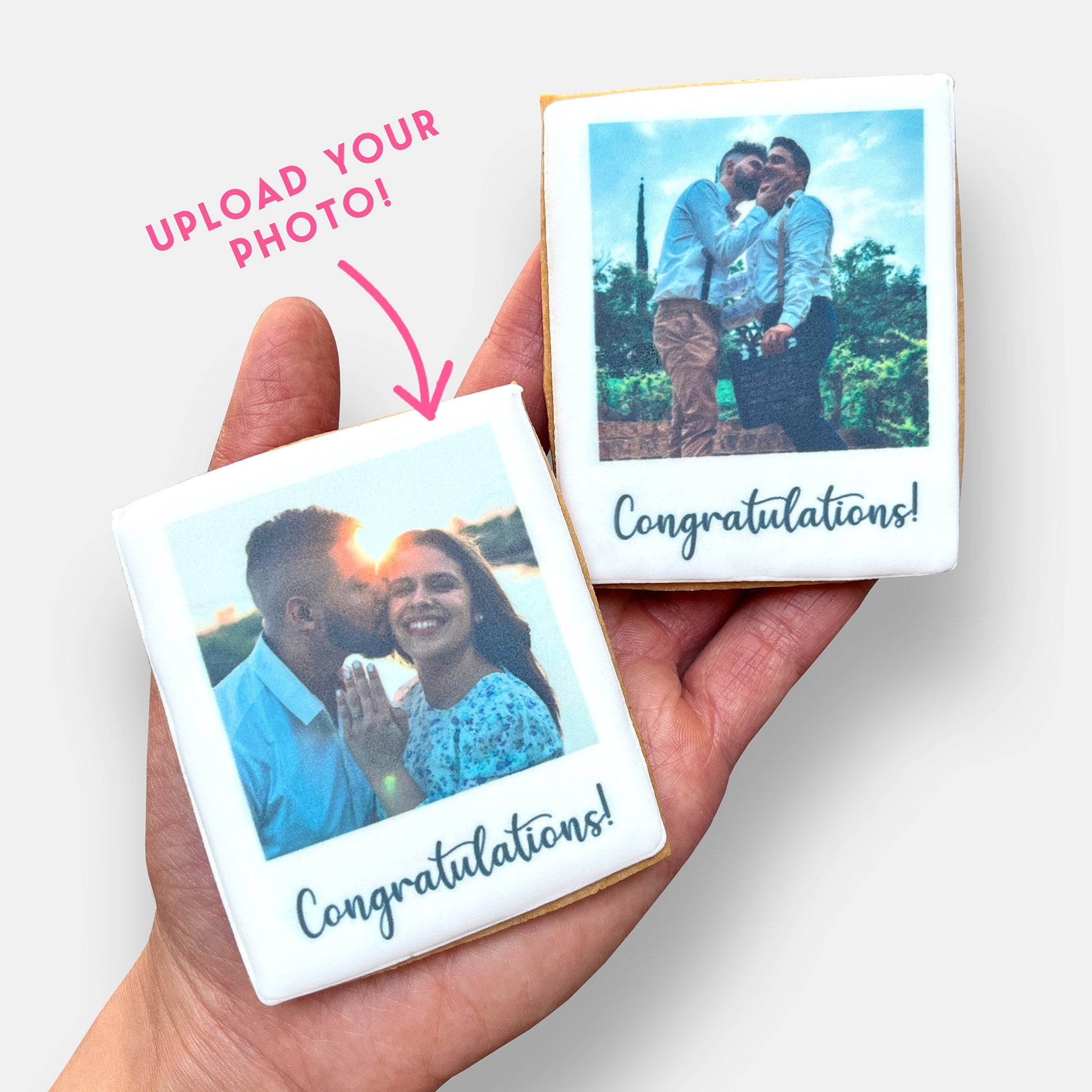 Personalised Engagement Photo Letterbox Cookies - Baked by Steph