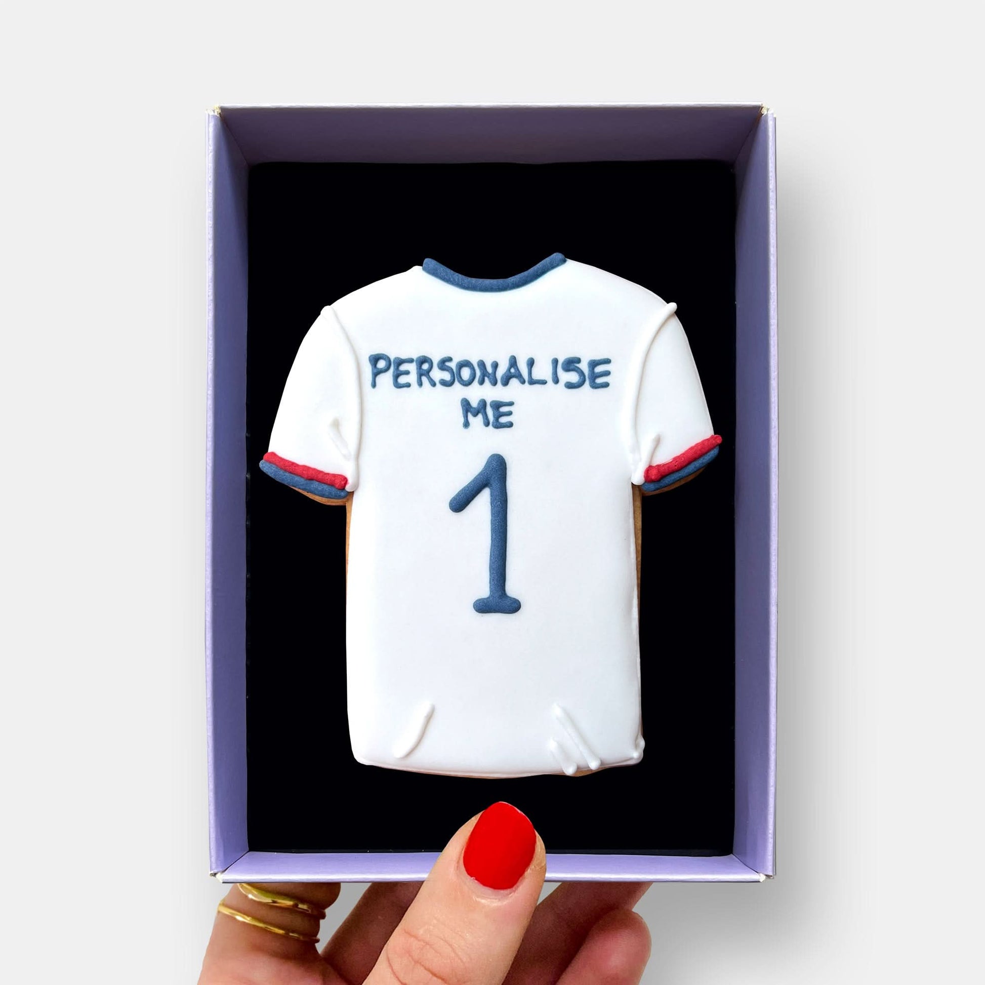 Personalised Football Shirt Letterbox Cookie - Baked by Steph