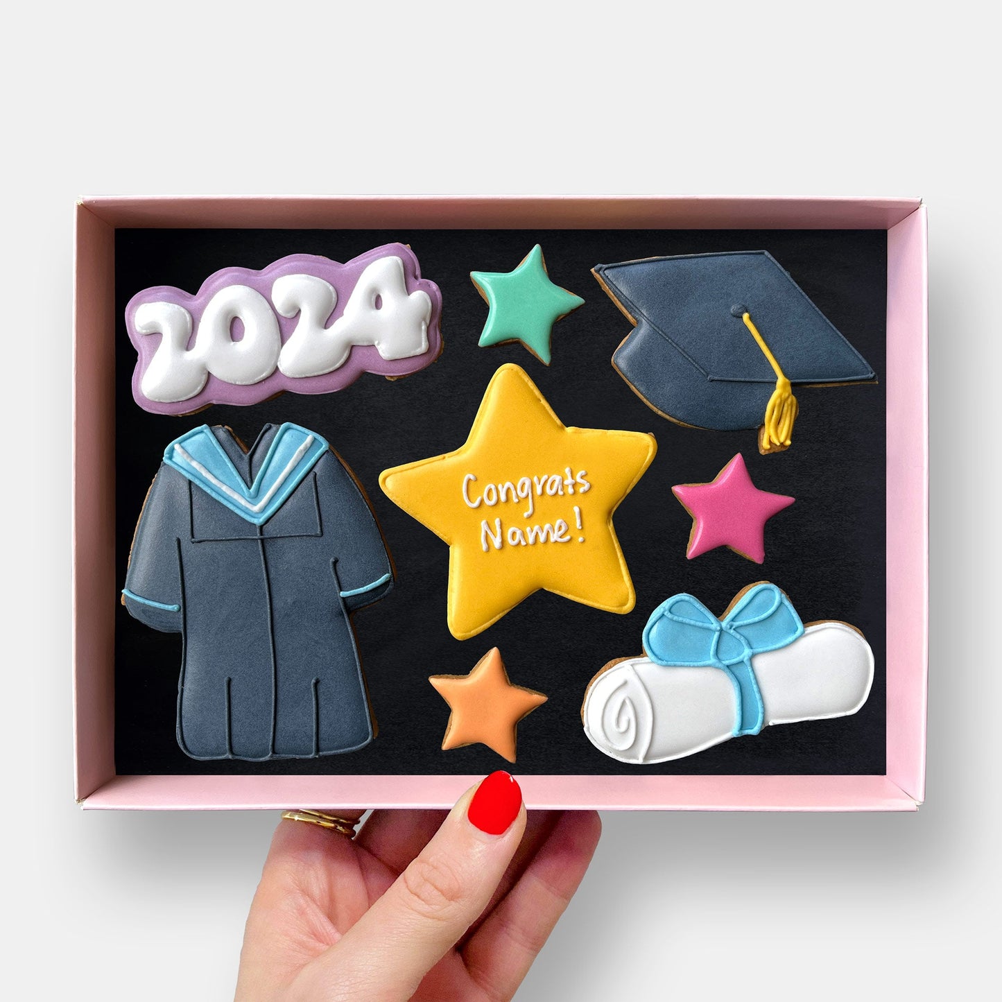 Personalised Graduation Letterbox Cookies - Baked by Steph