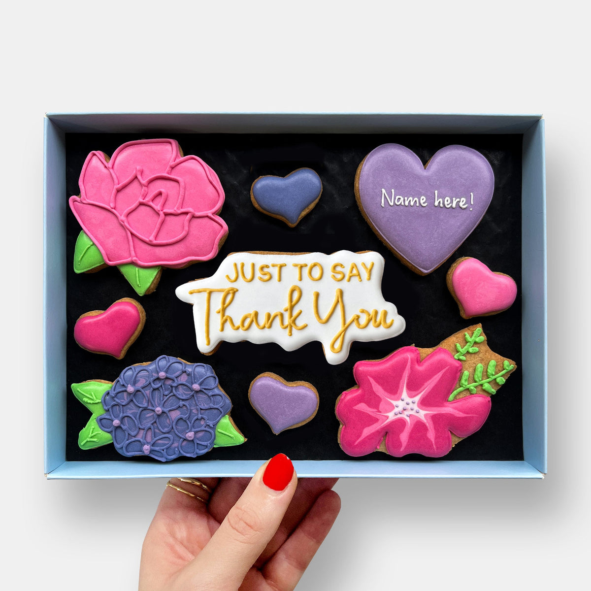 Personalised Just To Say Thank You Letterbox Iced Cookies