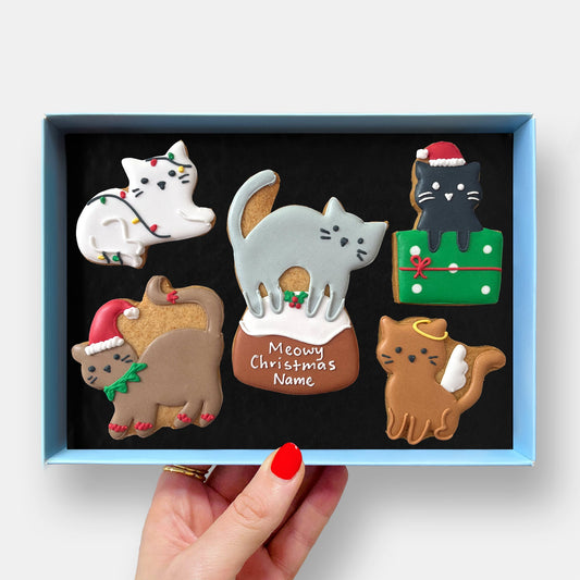 Personalised Meowy Christmas Letterbox Cookies - Baked by Steph