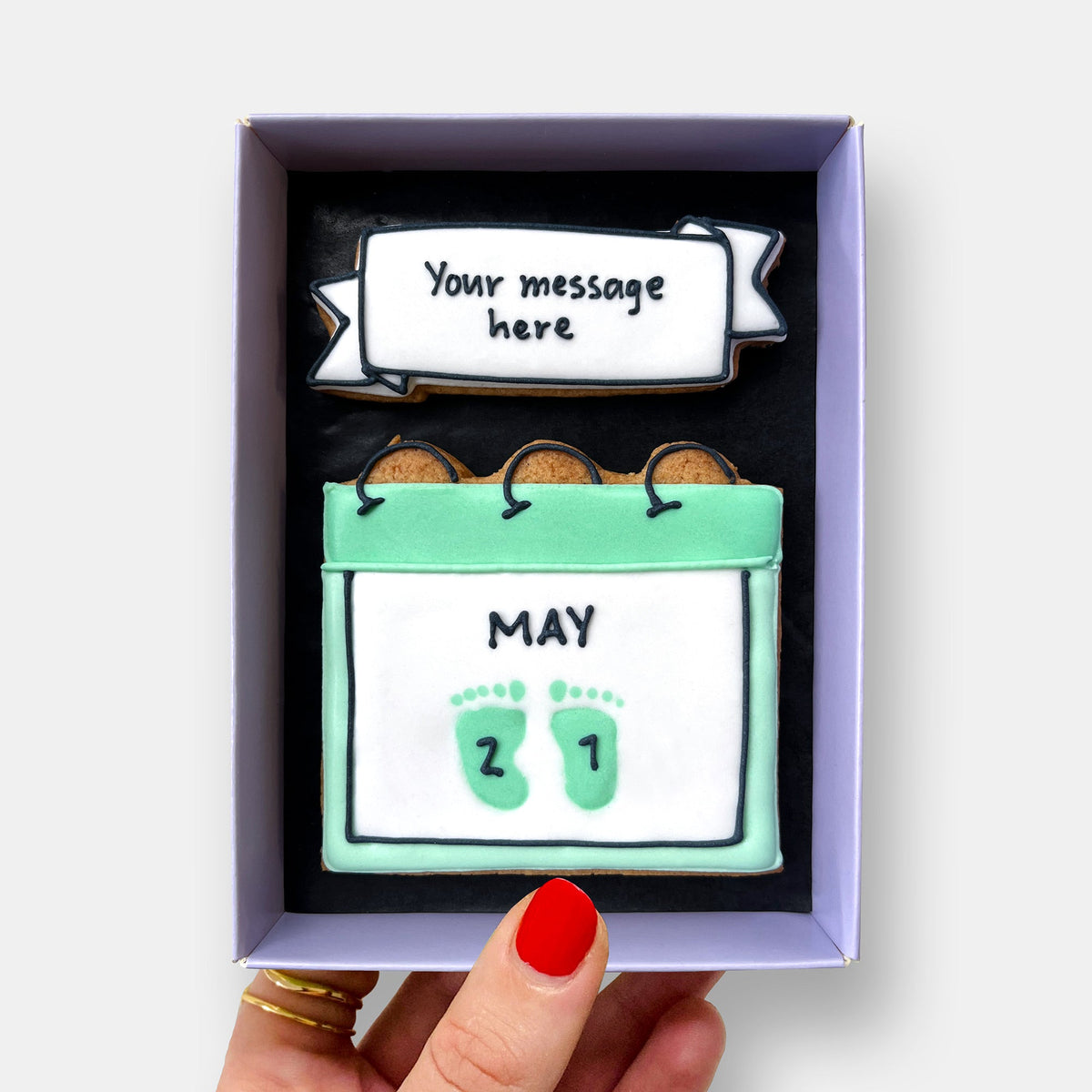 Personalised Date Letterbox Iced Cookies