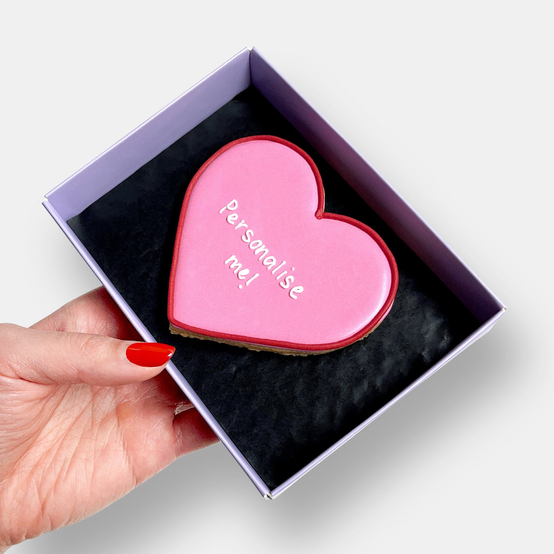 Personalised Pink Heart Letterbox Cookie - Baked by Steph