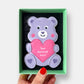 Personalised Purple Love Bear Letterbox Cookie - Baked by Steph