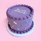 Personalised Purple Sprinkle Cake - Baked by Steph