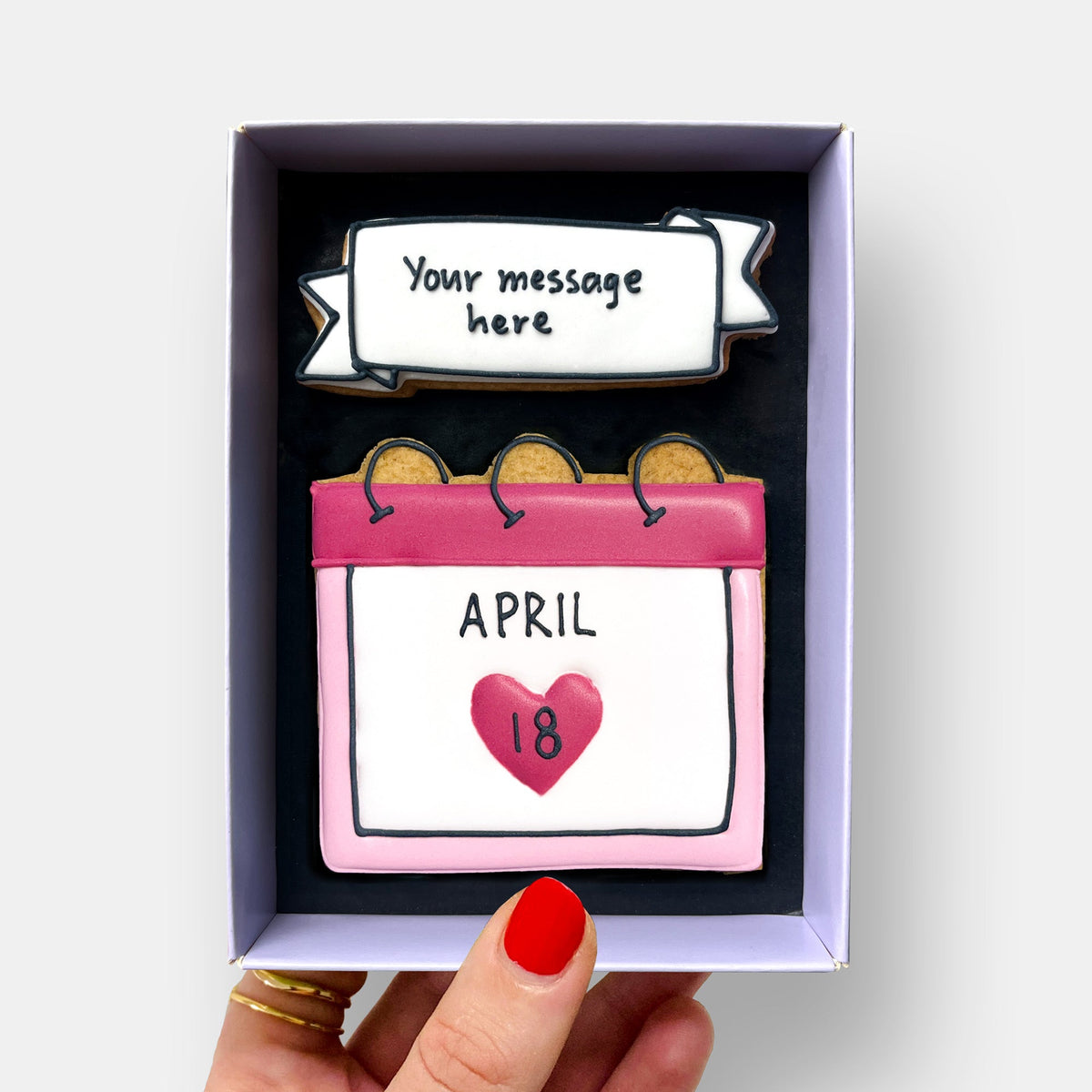 Personalised Special Date Anniversary Letterbox Iced Cookies