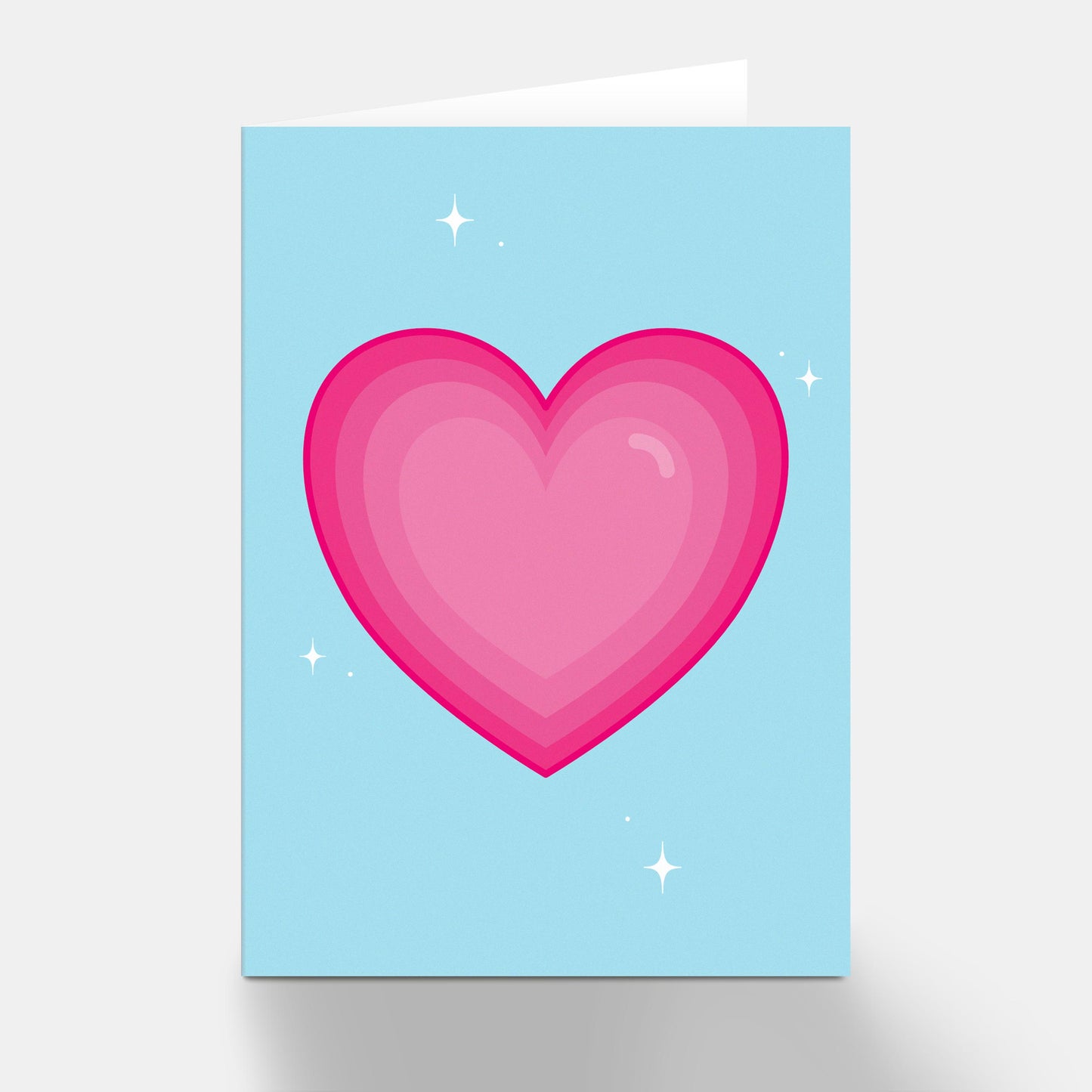 Pink Love Heart Greeting Card