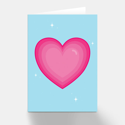 Pink Love Heart Greeting Card